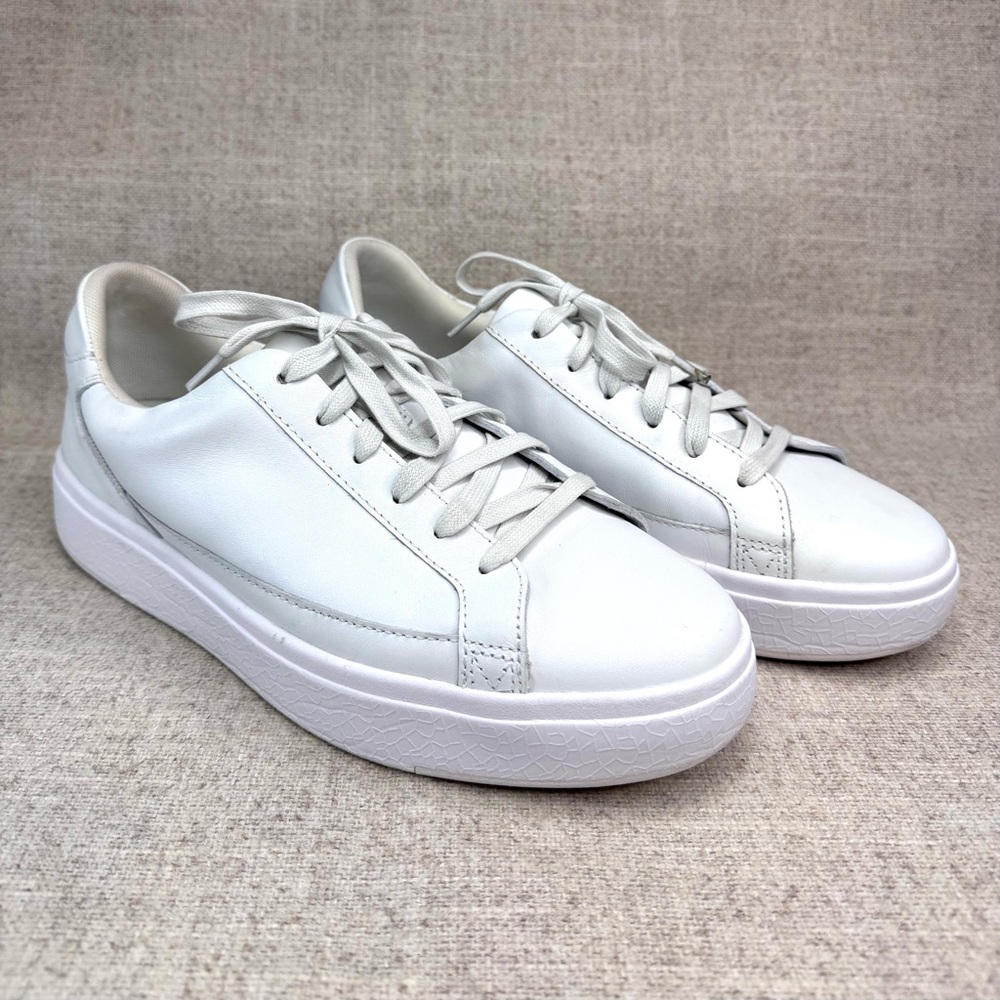 Kizik Vegas Women's Size 10 Wide Hands Free White Leather Lace Up Sneakers Shoes